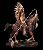 Indianer Figur - Häuptling mit Pferd XXL
