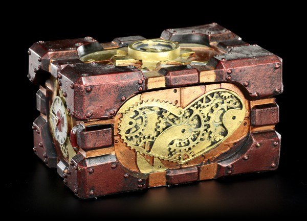 The Enigma Vault Steampunk Schatulle Veronese Schmuckkästchen Deko bronziert 