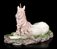 Unicorn Figurine on Meadow with Gemstones