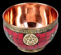 Ritual Copper Bowl with Pentagram red