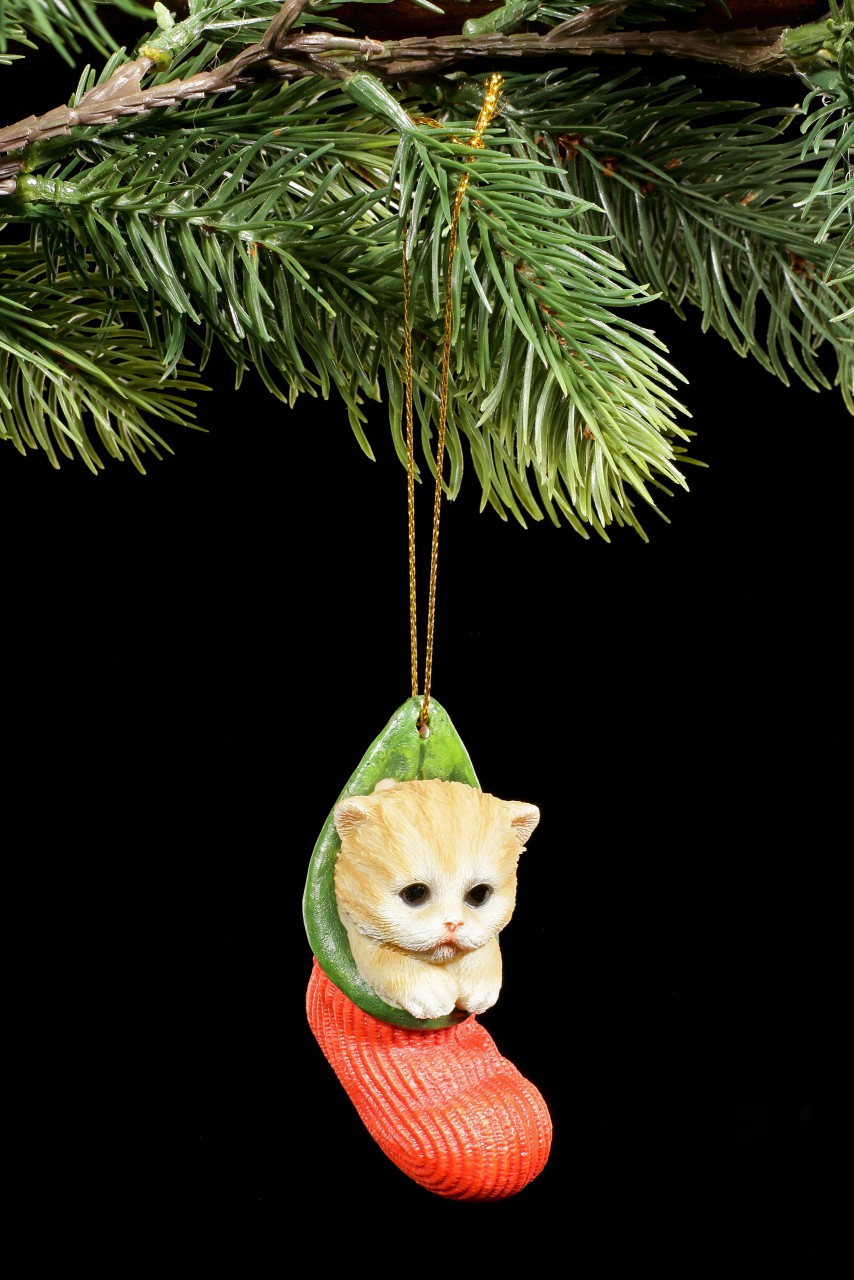 Christmas Tree Decoration - Cat in Stocking