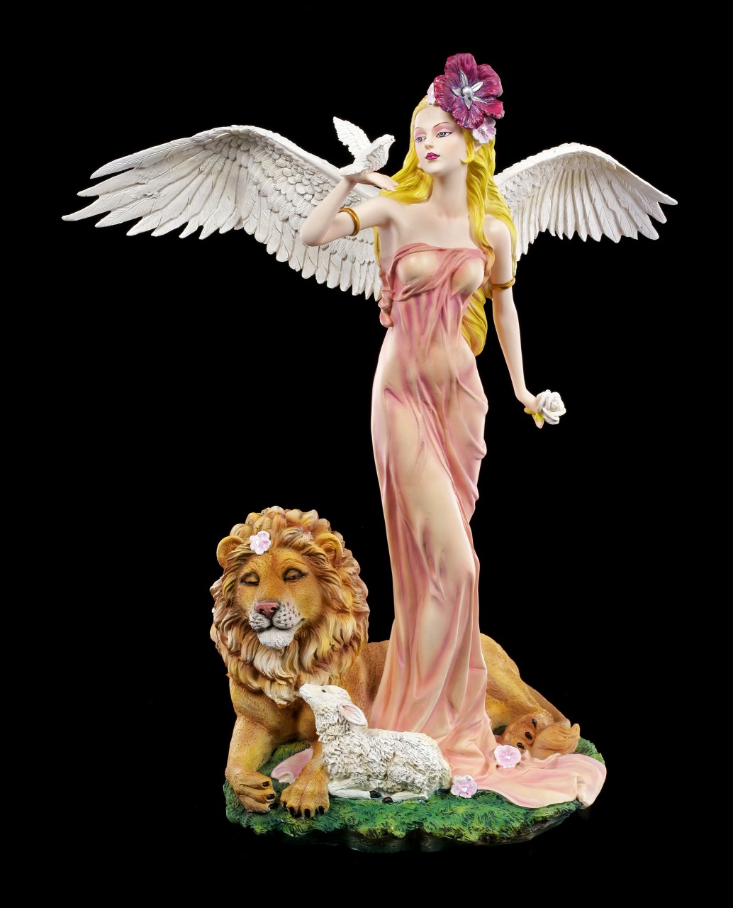 Guardian Angel Figurine - Nimueh with Lion and Lamb