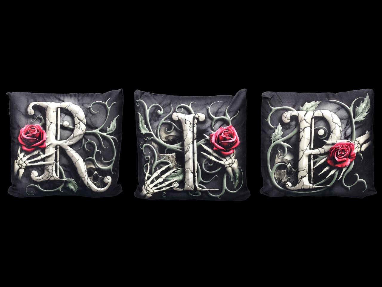 Spiral Gothic Cushion - R.I.P. - Set of 3