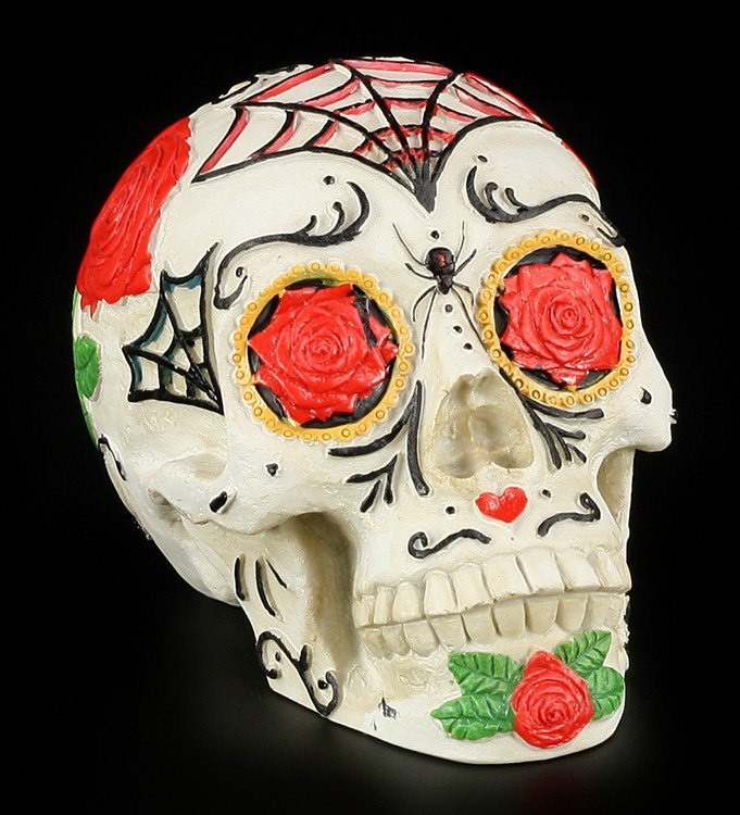 Rose Spider Skull - White