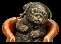 Bulldog Figurine - Puppy Sleeping on Armchair