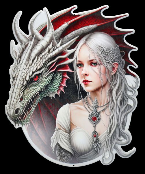 Metal Sign - Mystic Princess with Dragon