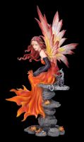 Elfenfigur - Herbstfee Carreen mit Drache orange