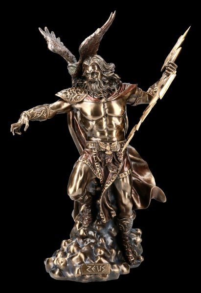 Large Zeus Figurine - Greek God Father with Eagle