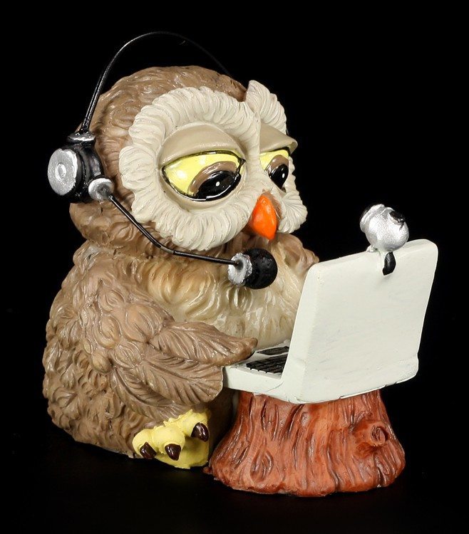 Computer Owl - Funny Figurine