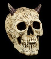 Tribal Totenkopf - Teufel-Schädel mit Hörnern