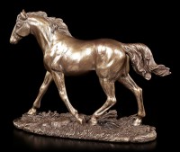 Horse Figurine - Bronzed Horse on Meadow
