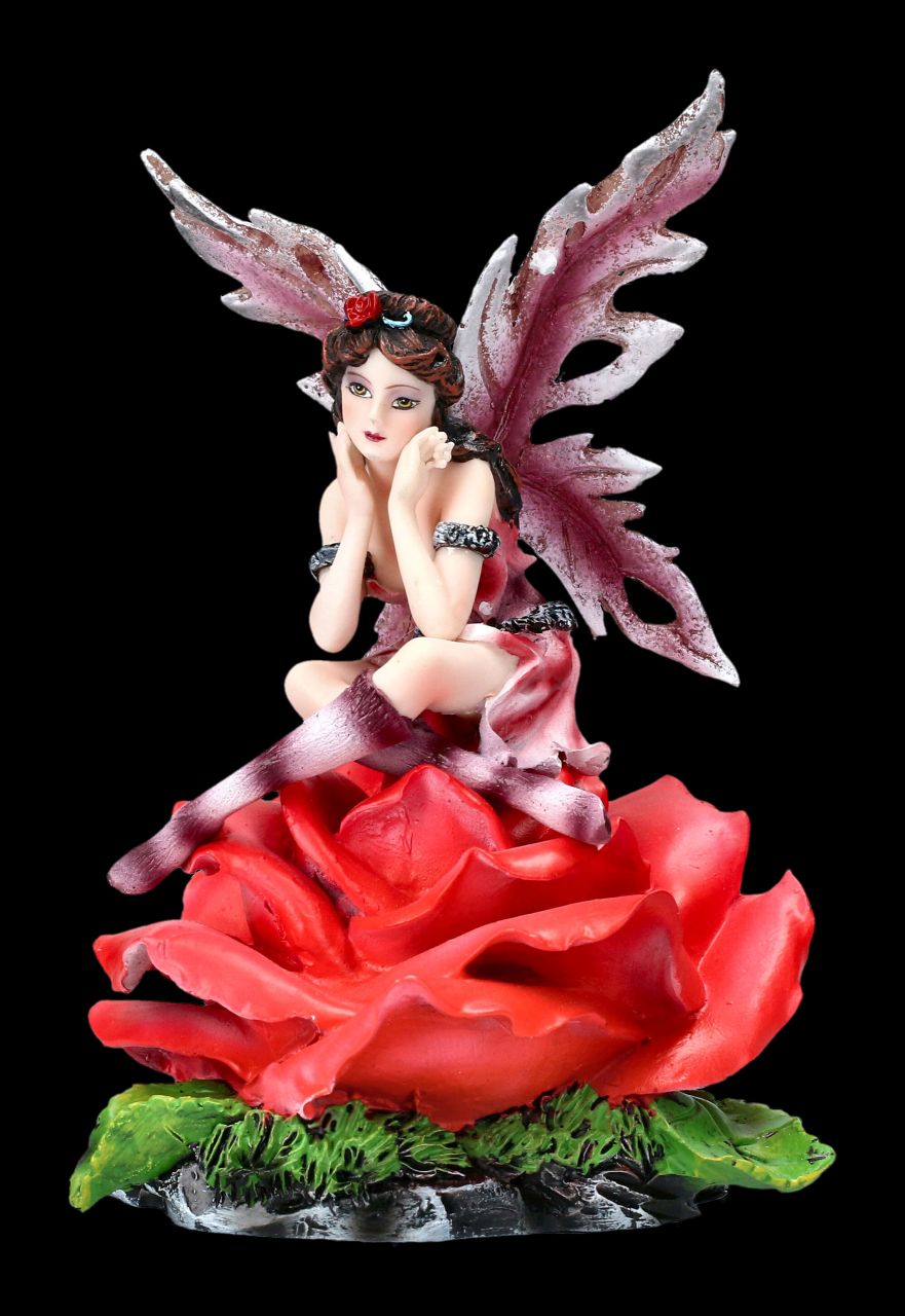 Rose Heart Elfen Figur Fantasy Blumenelfe Fee Engel Dekostatue 