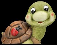 Niedliche Schildkrötenfigur mit Marienkäfer - klein