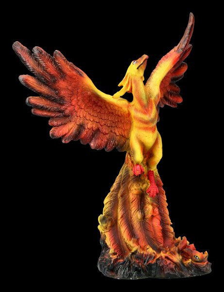 Phönix Figur entsteigt Flammen