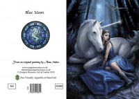 Einhorn Grußkarte - Blue Moon