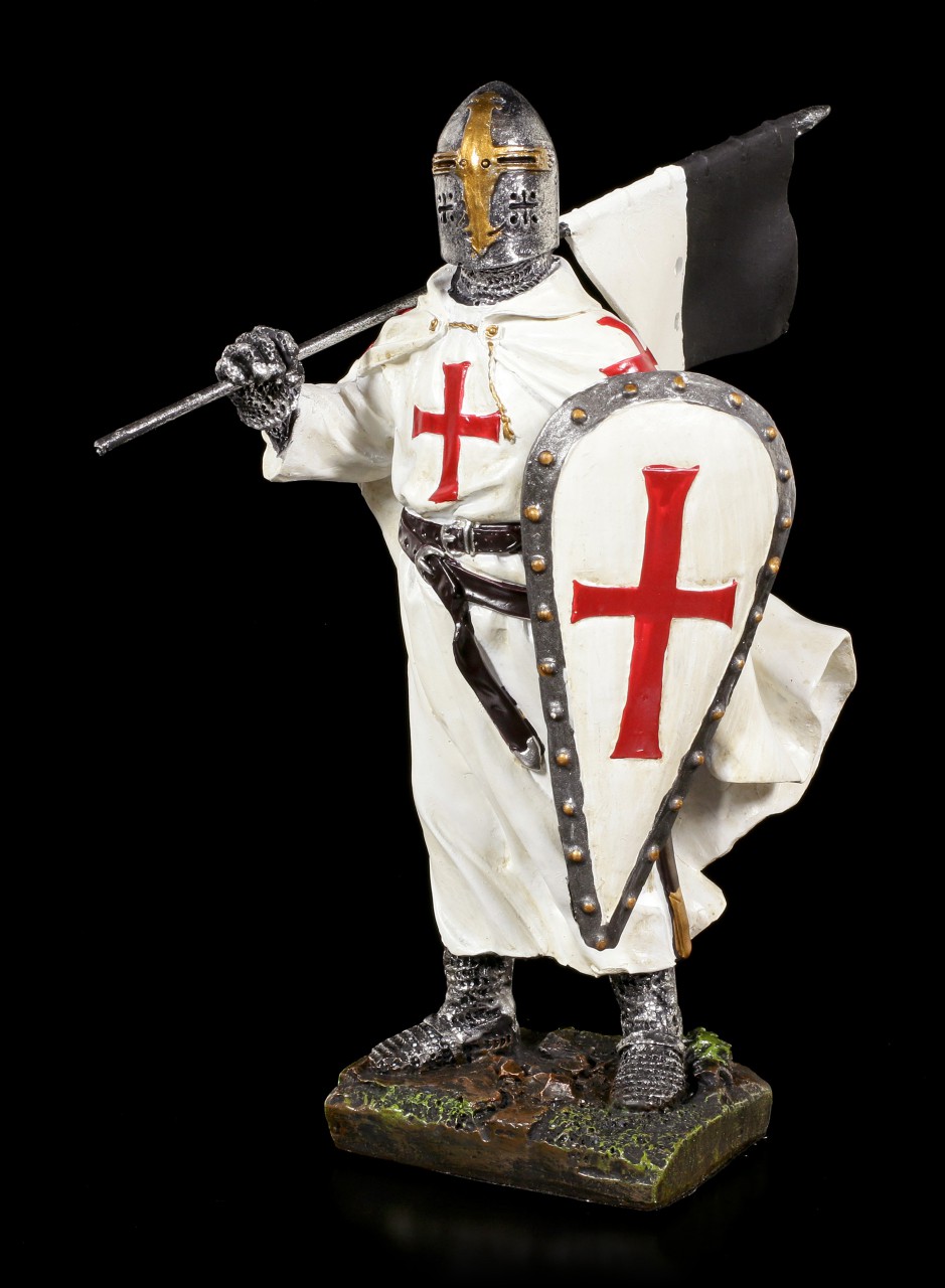 Crusader Figurine - Knight with Shield and Flag