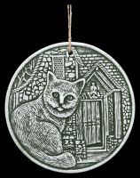Wandrelief Katze silber - What Lies Within