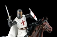 Templar Knight Figurine on Horse in full Galopp