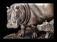 Hippo Figurine - Mother with Calf