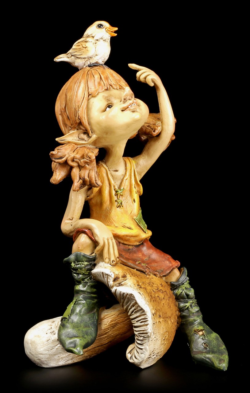 Pixie Figurine - Girl with Bird "Come here..."
