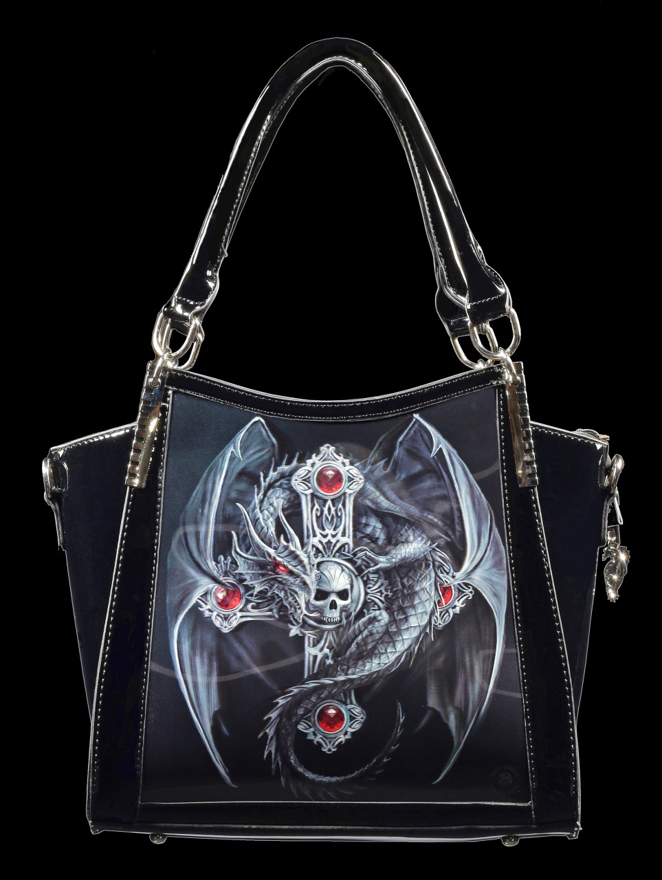 Lack Handtasche mit 3D Motiv - Gothic Guardian
