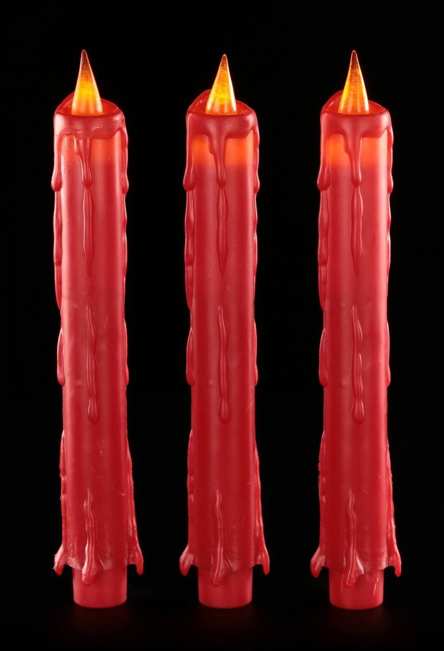 LED Kerzen - 3er Set - Rot