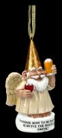 Christbaumschmuck - Gartenzwerg Engel mit Bier