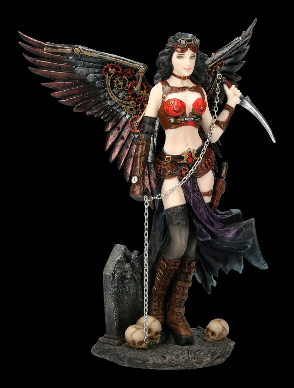Steampunk Figurine - Dark Angel on Grave