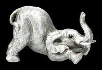 Elephant Figurine - Arching - Antique Silver