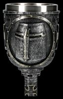 Ritter Kelch mit Helm-Motiv - silberfarben