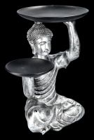 Buddha Figurine as Butler silver coloured