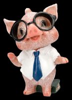 Lustige Schweinefigur mit Brille und Krawatte - Percy