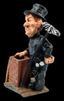 Funny Job Figurine - Chimney Sweeper on Roof