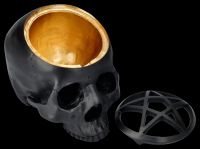 Totenkopf Schatulle schwarz - Pentagramm Skull