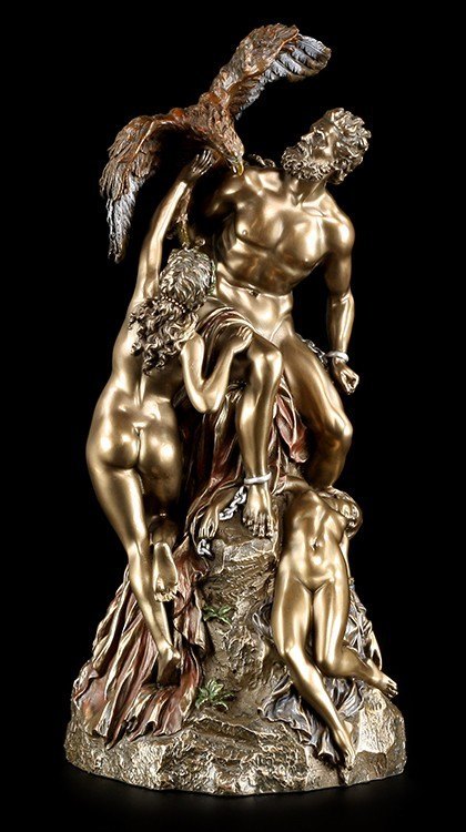 Prometheus Figur - Der Feuerbringer mit Adler Ethon