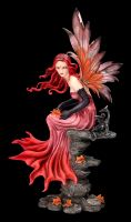 Fairy Figurine - Autumn Fairy Carreen with Dragon red