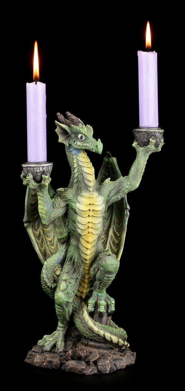 Dragon Candle Stick - Green Dragon