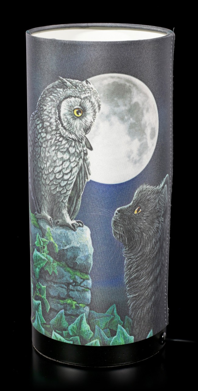 Table Lamp wit Cat & Owl - Purrfect Wisdom