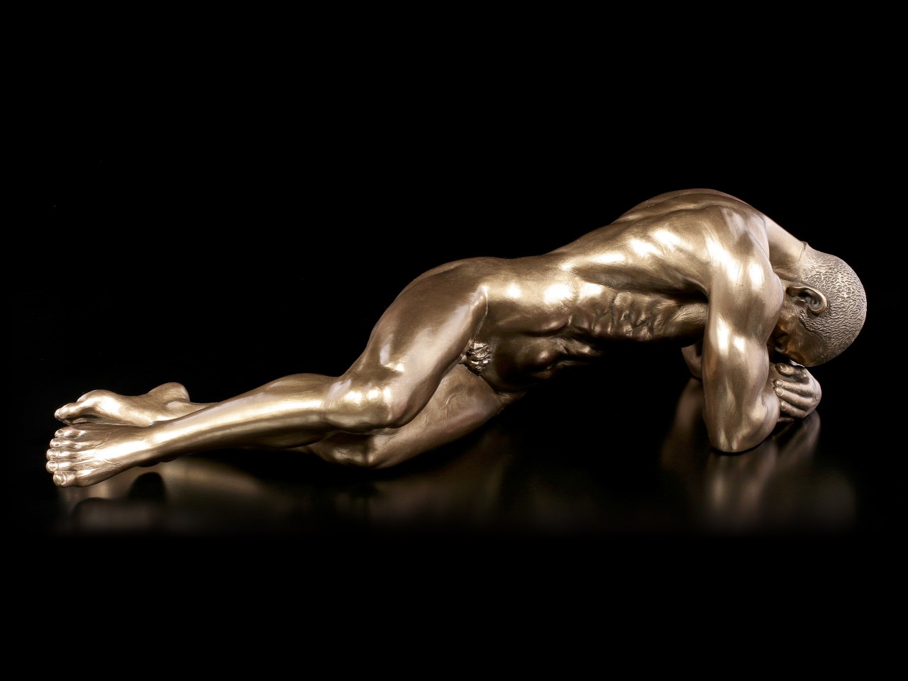 Male Nude Figurine - Lying on the Ground - large