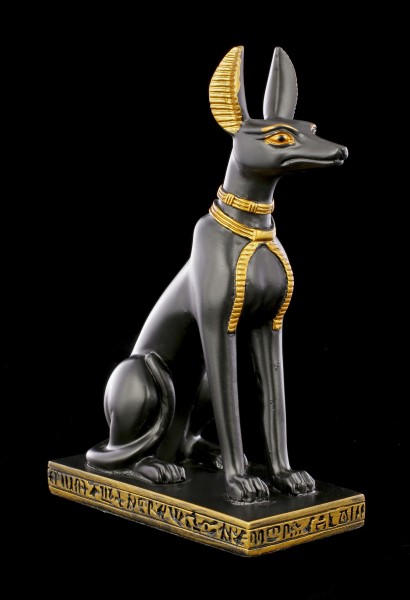 Anubis Figurine - Egyptian God black-gold - small