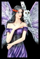 Fairy Figurine with Wolf and Owl - Amethyst Companions