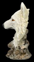 Wolf Figur - Büste weißer Wolf