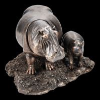 Hippo Figurine - Mother with Calf