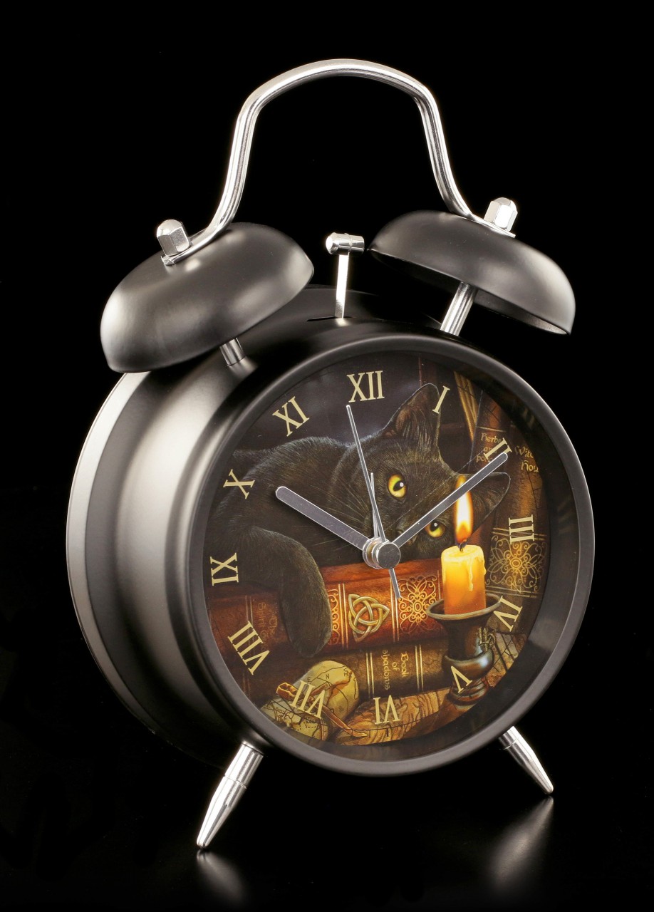 Retro Alarm Clock with Cat - The Witching Hour