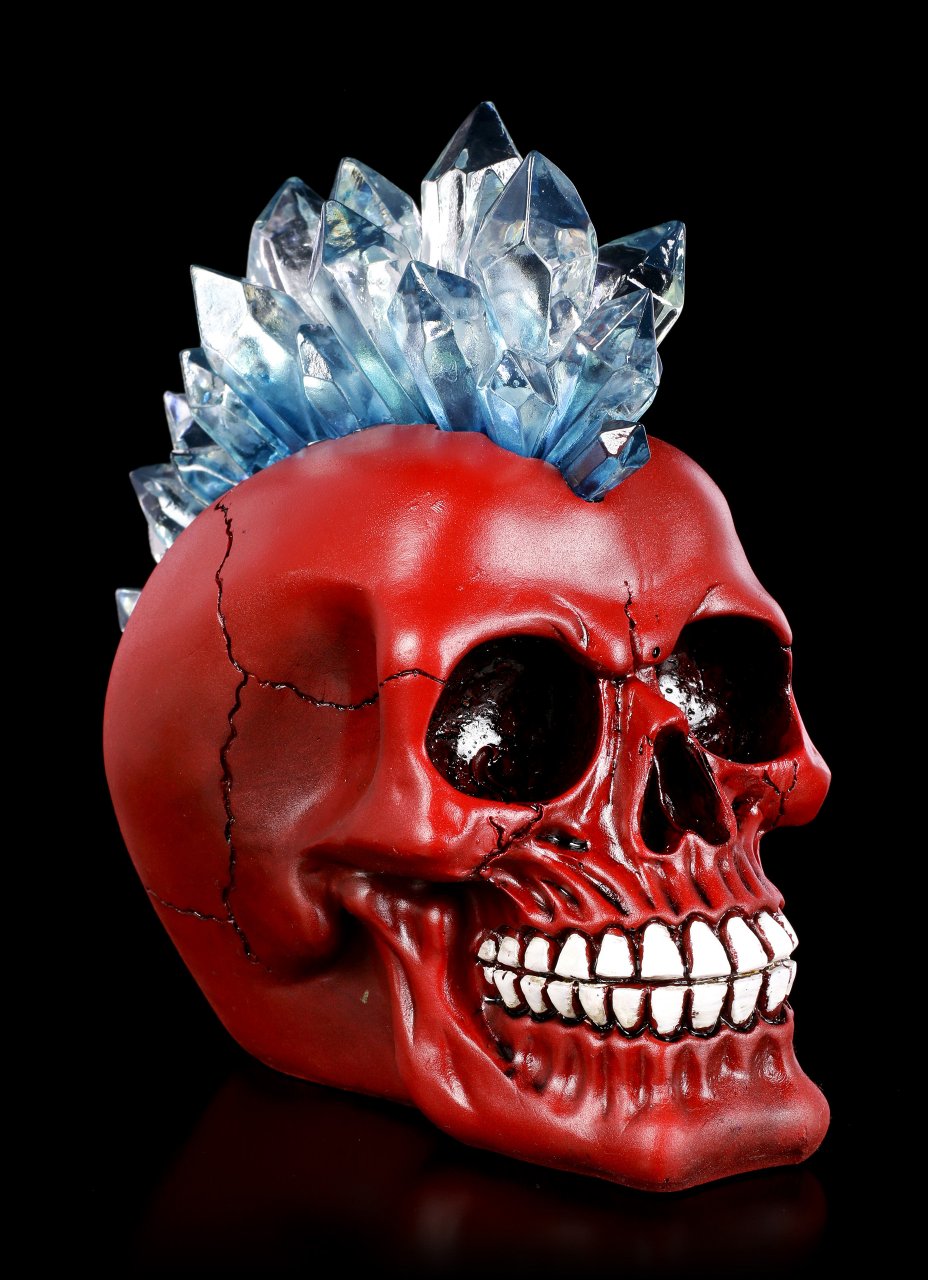 Irokesen Totenkopf LED - Red Crystal Hawk
