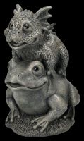 Garden Figurine - Dragon Baby Riding Frog