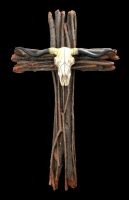 Western Crucifix Plaque with Skull