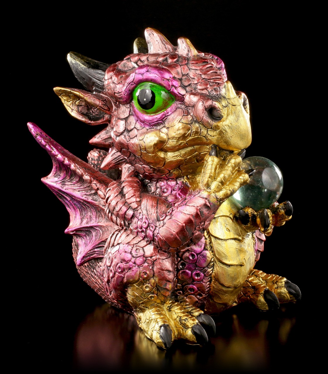 Dragon Figurine red - Flame with Crystal Ball