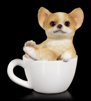 Hunde Figur mini - Chihuahua Welpe in Tasse