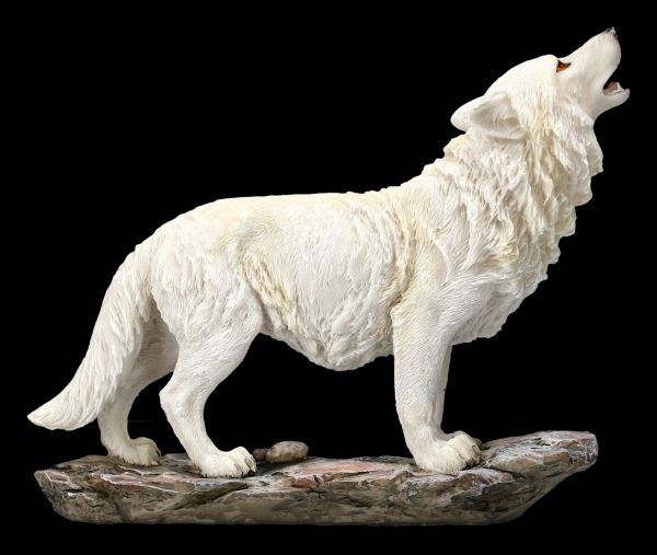 Winter Wolf Figurine - White and Howling